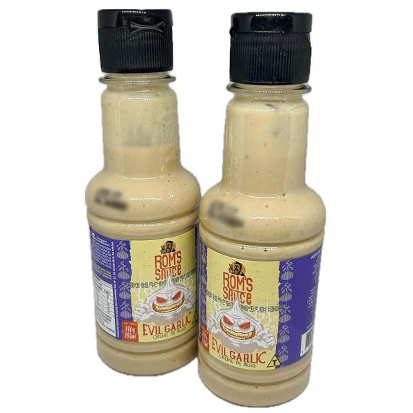 Imagem de 2 Molhos Alho Especial Gourmet Evil Garlic Rom'S Sauce 190G