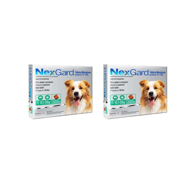 Imagem de 2 Nexgard Antipulgas Cães 10 a 25kg Combo 3 Comprimidos