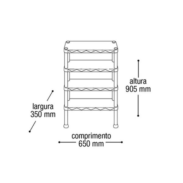 Imagem de 2 Organizador Lavanderia Vertical Empilhavel Preto 4 Andares