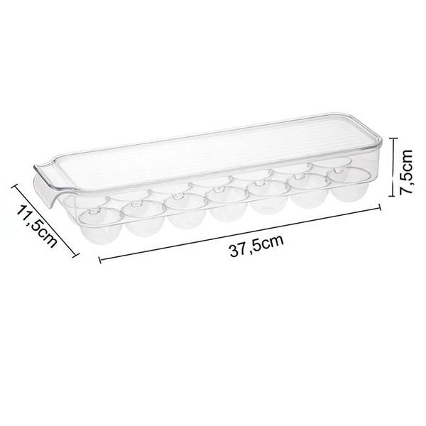 2 Organizadores De Ovos Com Tampa Para Geladeira Com 14 Cavidades 37,5x11,5cm - Paramount - Paramount Plásticos Imagem de 2 Organizadores De Ovos Com Tampa Para Geladeira Com 14 Cavidades 37,5x11,5cm - Paramount