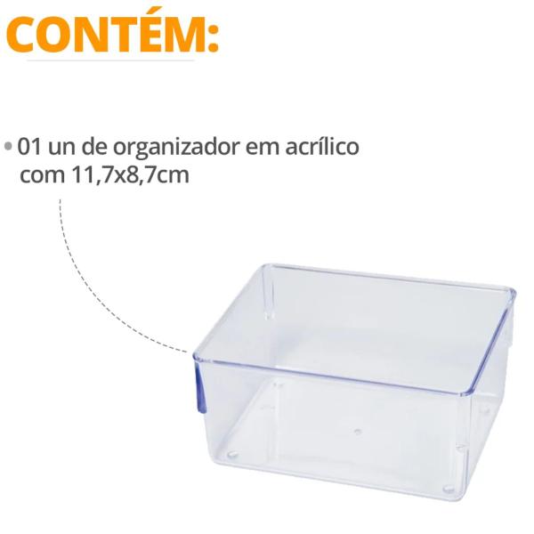 Imagem de 2 Organizadores Gavetas Multiuso Acrílico 11,5x9x5Cm