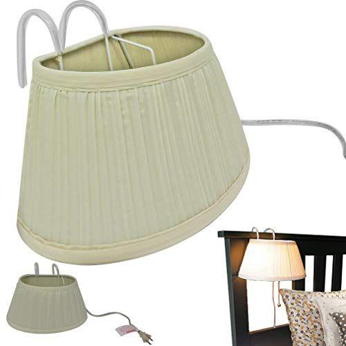 Imagem de 2 Pacote - Evelots Bed Headboard Reading Lamp/Light-Soft Fabric Shade-Easy ON/Off Pull Cord