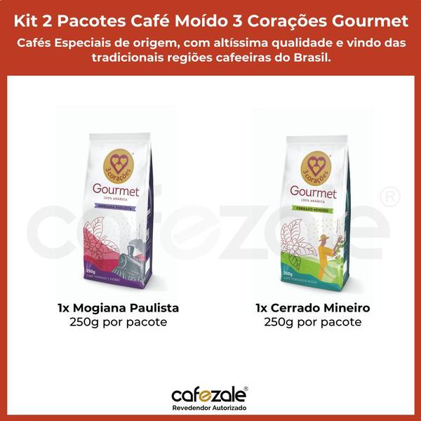 Imagem de 2 Pacotes de 250g, Café Moído, Três Corações Gourmet