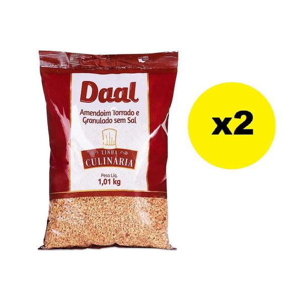 2 Pacotes de Amendoim torrado e granulado sem sal 1,01kg - Daal Imagem de 2 Pacotes de Amendoim torrado e granulado sem sal 1,01kg