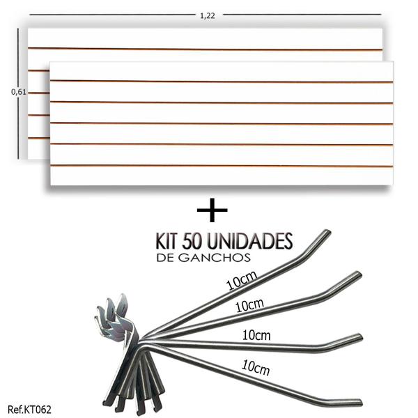 Imagem de 2 Paineis Canaletados - 1,22 x 0,61 + 50 Gancho 10cm