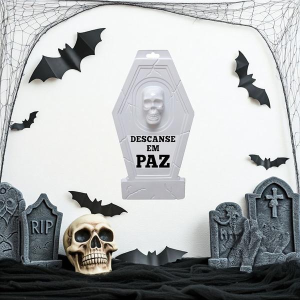 Imagem de 2 Painéis de Parede Lápide Festa Decoração Halloween Bruxas