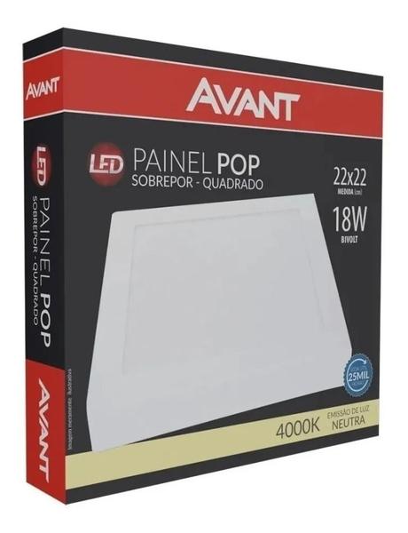 Imagem de 2 Painel Plafon Led Quadrado Sobrepor 18w Neutro 4000k