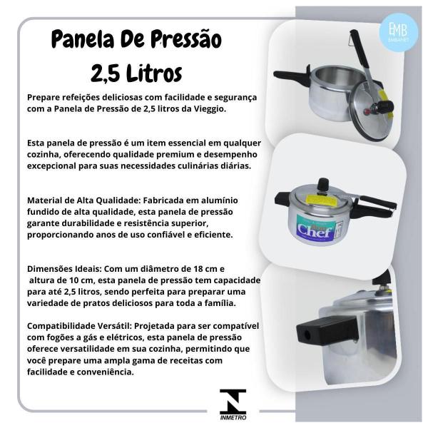 Imagem de 2 Panelas Pressão Alumínio Polido Profissional Pequena 2,5L