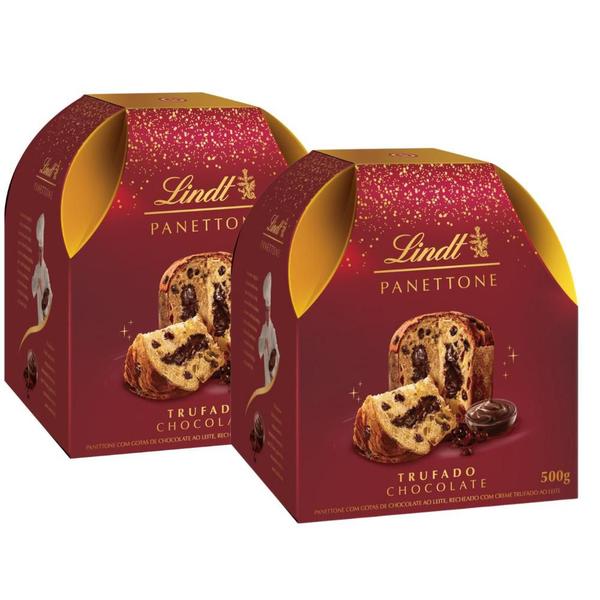 Imagem de 2 Panetones Lindt, Trufado Chocolate, Chocotone Gourmet