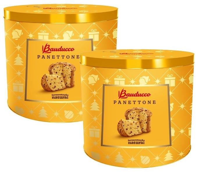 Imagem de 2 Panettone FRUTAS CRISTALIZADAS E UVAS PASSAS Bauducco 750g