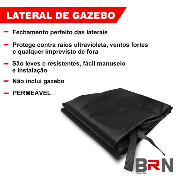 Imagem de 2 Paredes de Fechamento Lateral para Tendas Gazebo 3x3 (Tenda não inclusa)