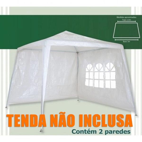 Imagem de 2 Paredes para Tenda com Topo 2,40 M X Base 3 M em Rafia Mor