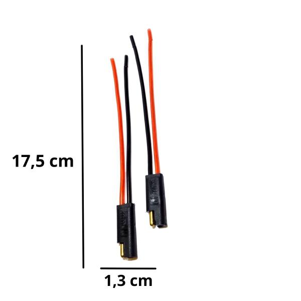 Imagem de 2 Pares Conector 2 vias com fio de 2,5mm Plug Alta Qualidade