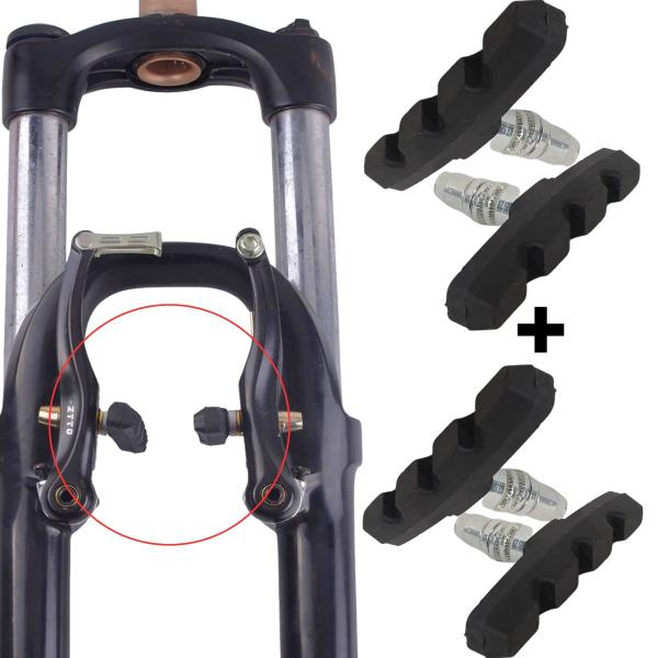 Imagem de 2 Pares Sapata Pastilha De Freio Bike V-brake 70mm Mtb