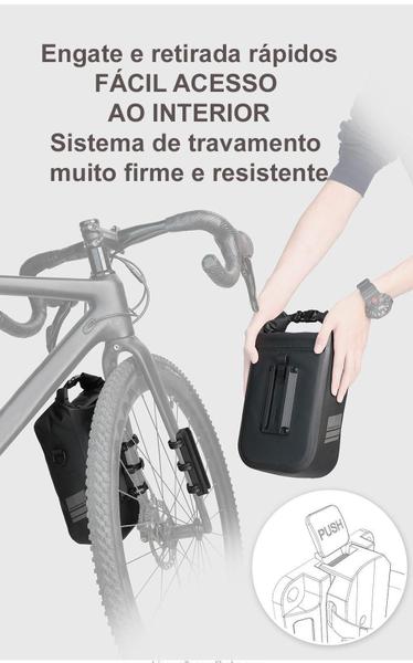 Imagem de 2 Pcs Bolsa Garfo Bike Prova D'Água Engate Rápido 6 Litros