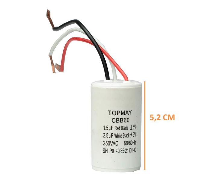 Imagem de 2 pçs - capacitor de partida 1,5uf + 2,5uf x 250v - acv