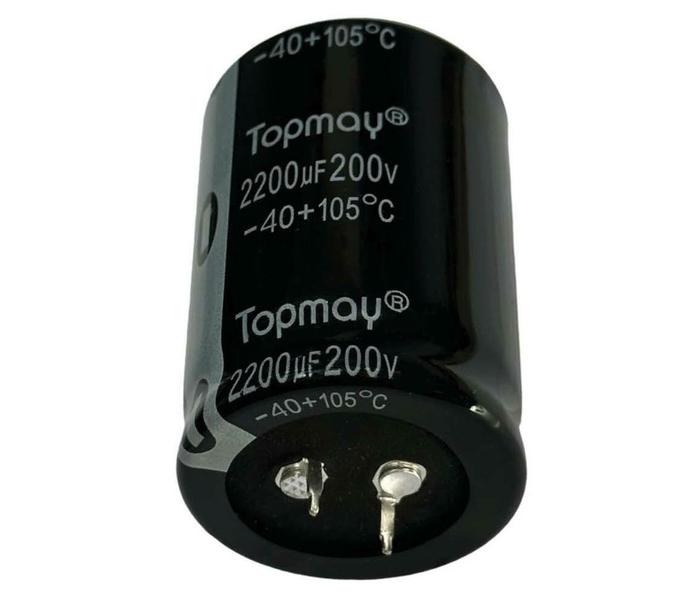 Imagem de 2 PÇS CAPACITOR ELETROLITICO 2200X200V - 2200UF X 200V 105º