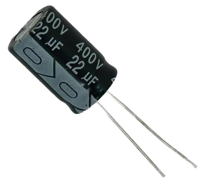 Imagem de 2 pçs - capacitor eletrolitico 22x400v - 22uf x 400v