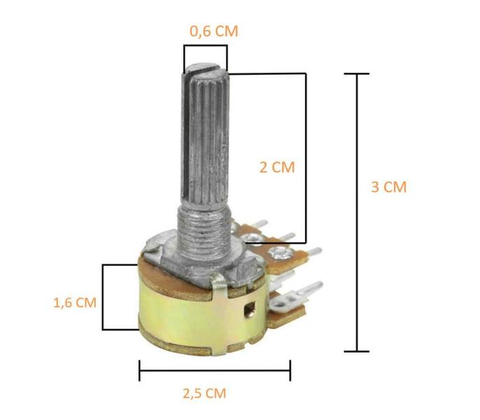 Imagem de 2 pçs potenciometro duplo 20kb - l20 6 terminais rotativo