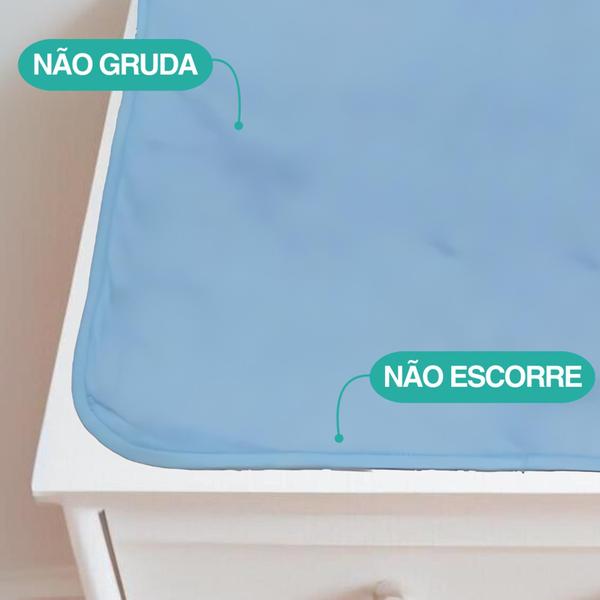 Imagem de 2 pcs Trocadores Portáteis 70x50 Bebê Absorvente Acolchoado Multiuso - Azul - Vila Flor