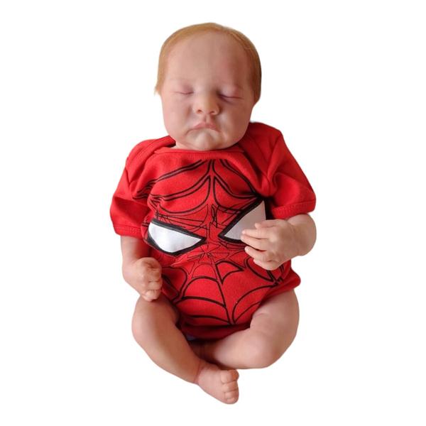 Imagem de 2 Peças - Body + Máscara Homem Aranha Fantasia Herói Bebê