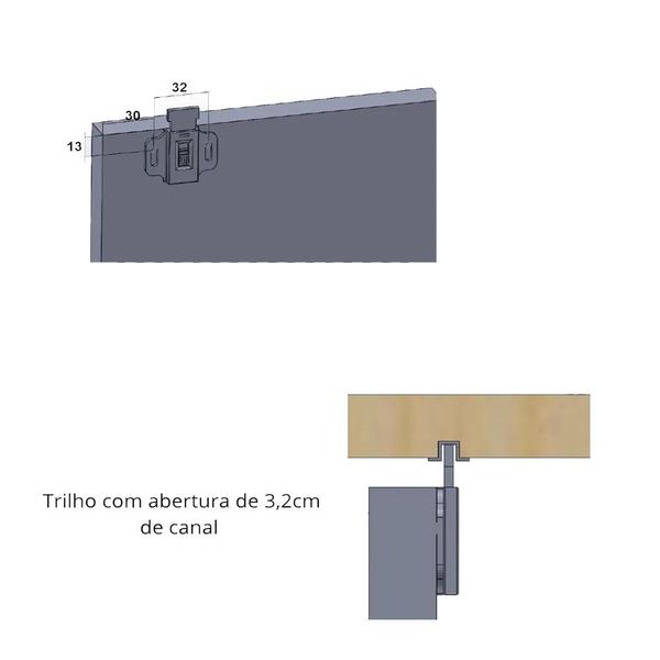 Imagem de 2 Peças - Guia Com Mola Superior Para Guarda Roupas / Armário