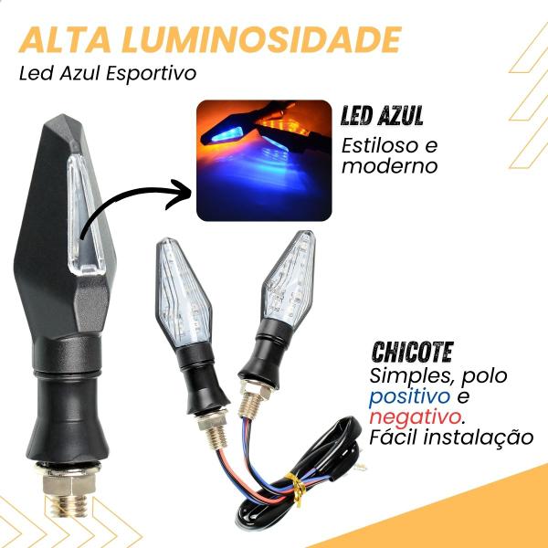 Imagem de 2 peças Seta Pisca Led Moto Universal Cb300 Cb Hornet Xj6 1 par