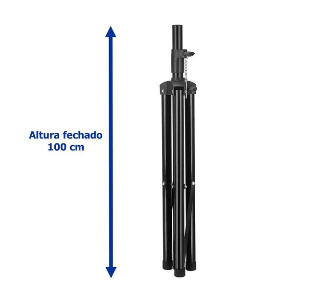 Imagem de 2 Pedestais Suportes Tripé P/Caixa De Som Regulável Portátil