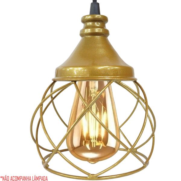 Imagem de 2 Pendentes Aramado Esfera Balonê Lustre Luminária Teto Regulável Sala Cozinha Industrial Agp