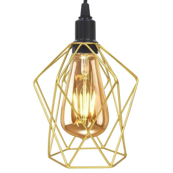 Imagem de 2 Pendentes Aramado Teto Cálice P Luminária Lustre Retrô Balcão + Lâmpada Led ST64 Vintage