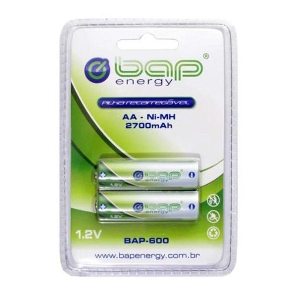 Imagem de 2 Pilhas AA 1.2V 2700mAh Recarregável BAP - BAP-600