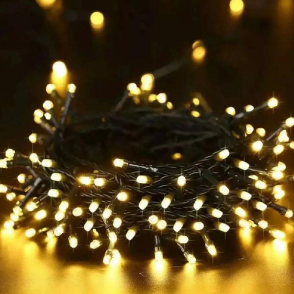 Imagem de 2 Pisca Pisca Com 50 LEDs WARM 8 Funções Fio Verde 5m