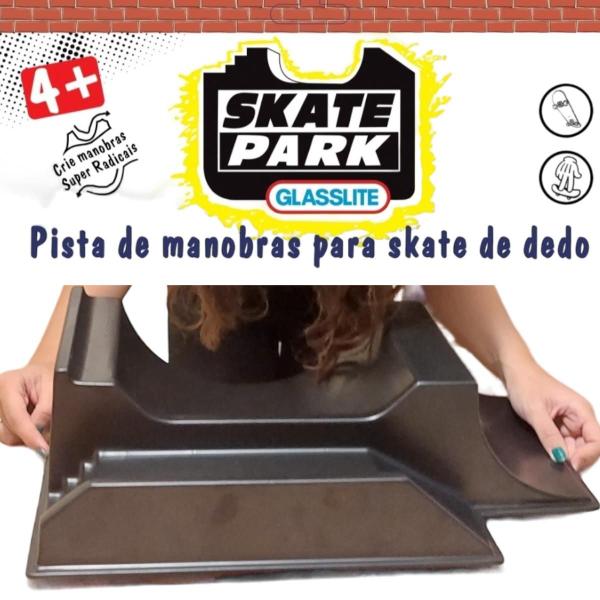 Imagem de 2 Pista Skate Dedo Rampa Half   Corrimão Escadas  Degraus Fingerboard Glasslite  Preta