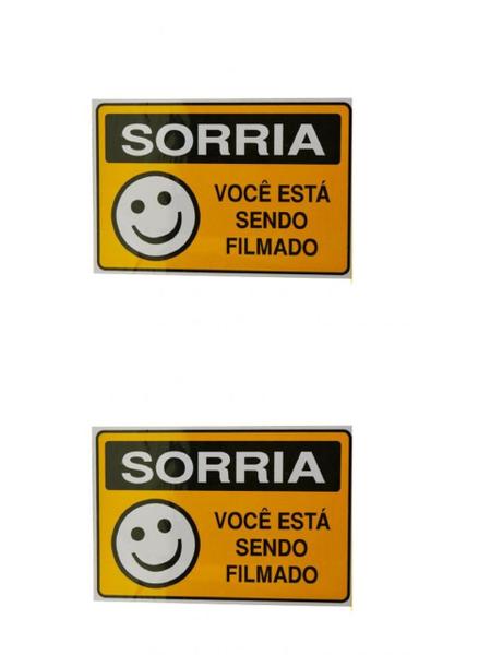 Imagem de 2 PlacaS DE Sinalização 15x20 Sorria VOCÊ Está Sendo Filmado