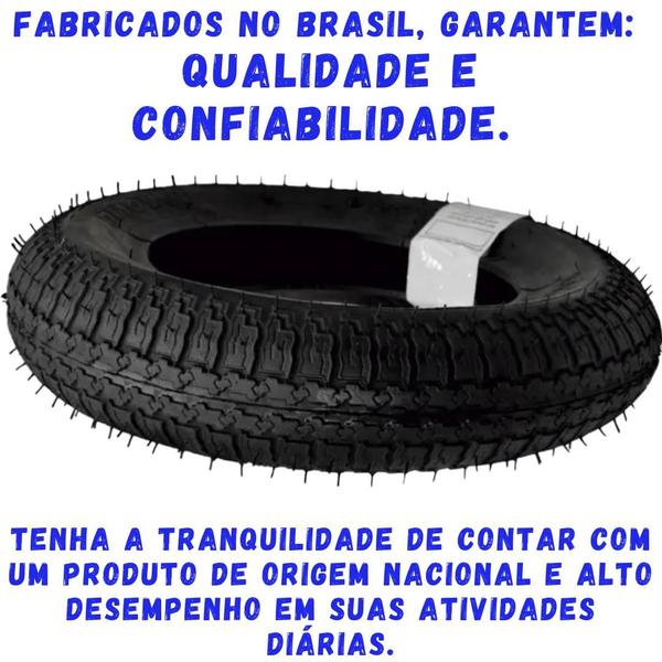 Imagem de 2 Pneu Para Carrinho De Mão 3,25x8 Levorin + 2 Câmara De Ar