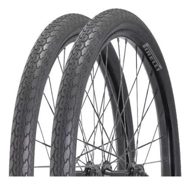 Imagem de 2 Pneus Bicicleta 26x1.1/2x2 Pirelli Manga Turbo Barra Forte Cor Preto