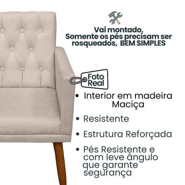 Imagem de 2 Poltronas Cadeira Capitone para Sala de Espera Recepção Escritório Sala de Estar Manicure