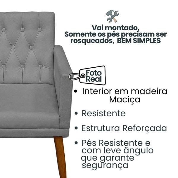 Imagem de 2 Poltronas Cadeira Capitone para Sala de Espera Recepção Escritório Sala de Estar Manicure