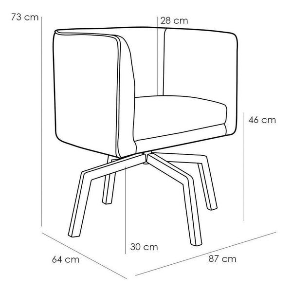 Imagem de 2 Poltronas Ka Madeira Betina C465 Linho Chumbo