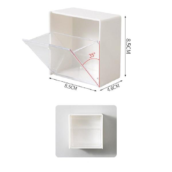 2 Porta Cotonetes Algodão de Parede Organizador Adesivo - Saz Imagem de 2 Porta Cotonetes Algodão de Parede Organizador Adesivo
