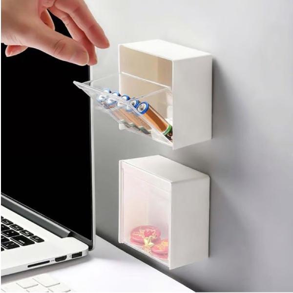 2 Porta Cotonetes Algodão de Parede Organizador Adesivo - Saz Imagem de 2 Porta Cotonetes Algodão de Parede Organizador Adesivo