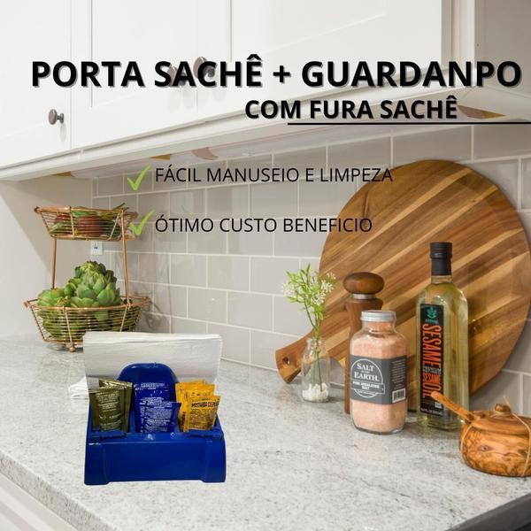 Imagem de 2 Porta Guardanapo Sachê ul Com Furador Lanchonete Padaria