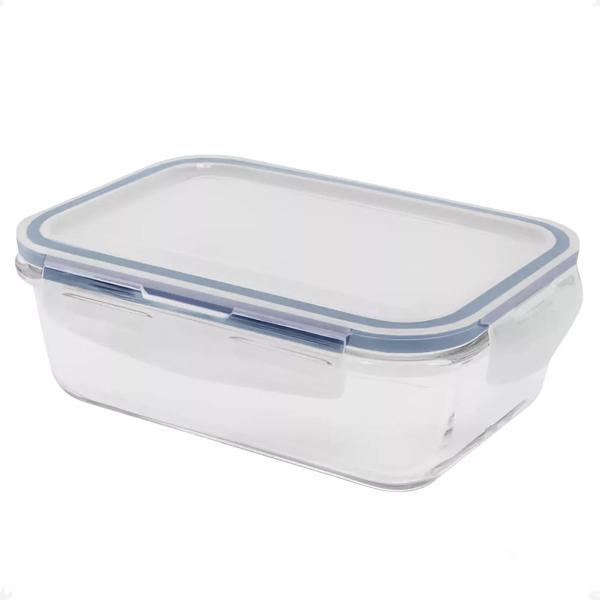 2 Pote Hermético borossilicato Retangular 1040ml Microondas - Lehavi Imagem de 2 Pote Hermético borossilicato Retangular 1040ml Microondas