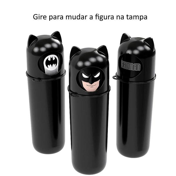 Imagem de 2 Pote Multiuso Batman Infantil Estojo Guardar Pasta Escova Lápis e Objetos