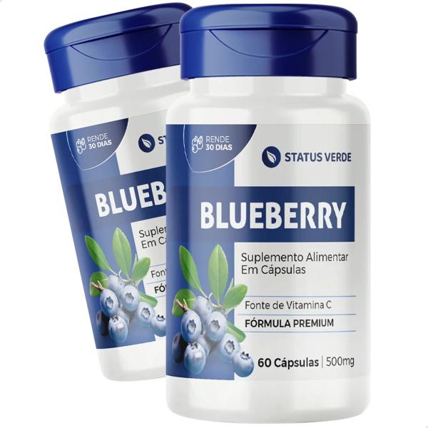 Imagem de 2 Potes Blueberry 100% Natural Kit 120 Cáps - Status Verde