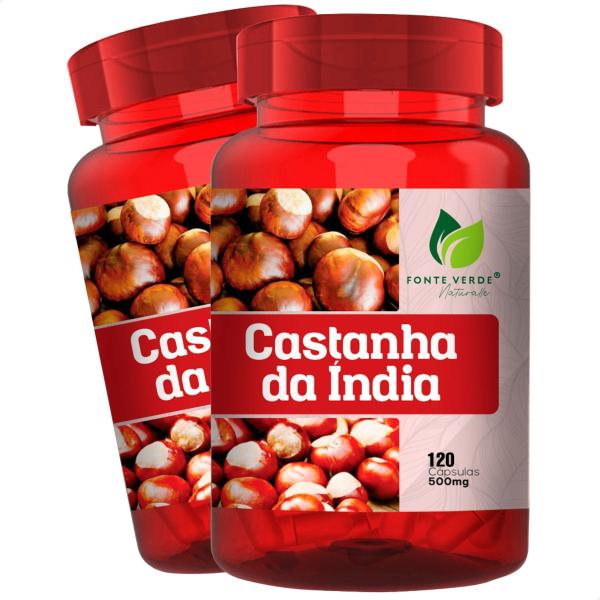 Imagem de 2 Potes Castanha da Índia 100% Natural Kit 240 Cáps - Fonte Verde 