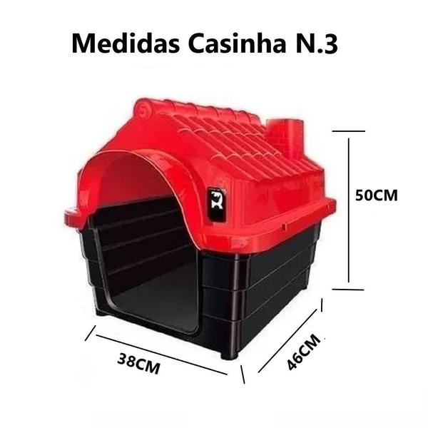 Imagem de 2 Potes Comedouro Antiderrapante 150ml +Casinha Pet Média N3