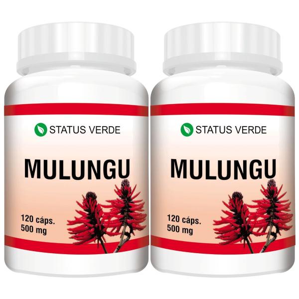 2 Potes Mulungu 500mg KIT 240 Cáps Status Verde Imagem de 2 Potes Mulungu 500mg KIT 240 Cáps Status Verde
