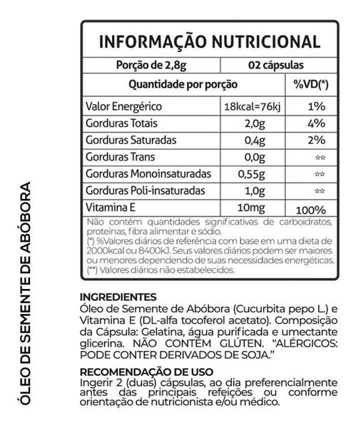 Imagem de 2 Potes Óleo De Semente De Abóbora 1000Mg + Vitamina E 60Cps