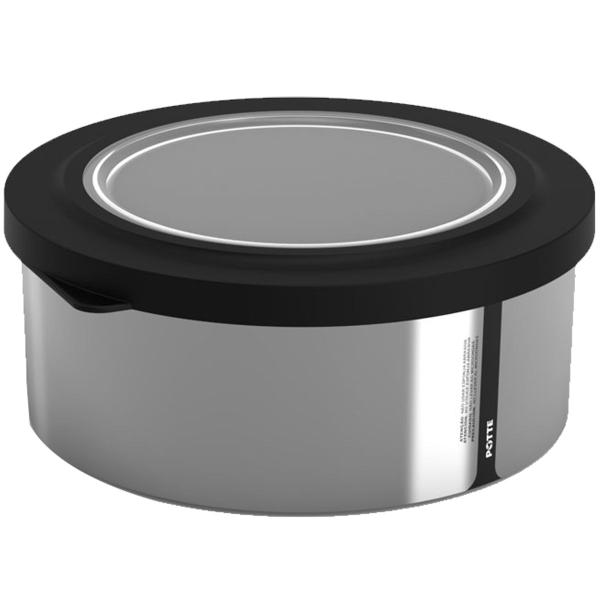 2 Potes para Alimentos 700 ml Metallic Redondo C/Tampa - Potte Imagem de 2 Potes para Alimentos 700 ml Metallic Redondo C/Tampa